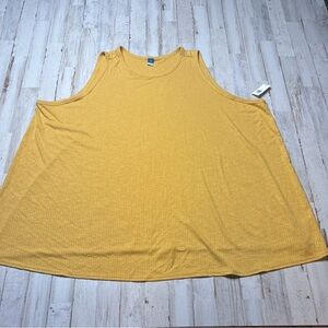 Old Navy Womens Plus Size 4X Sleeveless Luxe V Neck Tank Top Gold Yellow NWT!